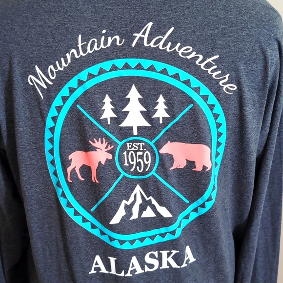 💵2/$10Bundle and Save💵 Fruit of the Loom| Grey Alaska Long Sleeved T-shirt - Picture 1 of 10
